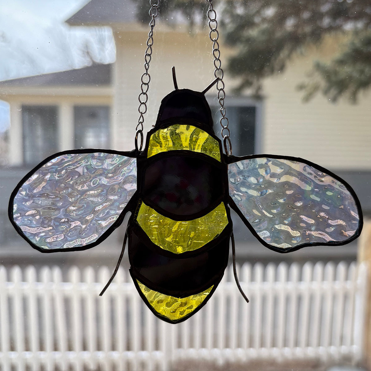 Bumble Bee suncatcher  beginner workshop Pane in the Glass Wyo Casper Wyoming