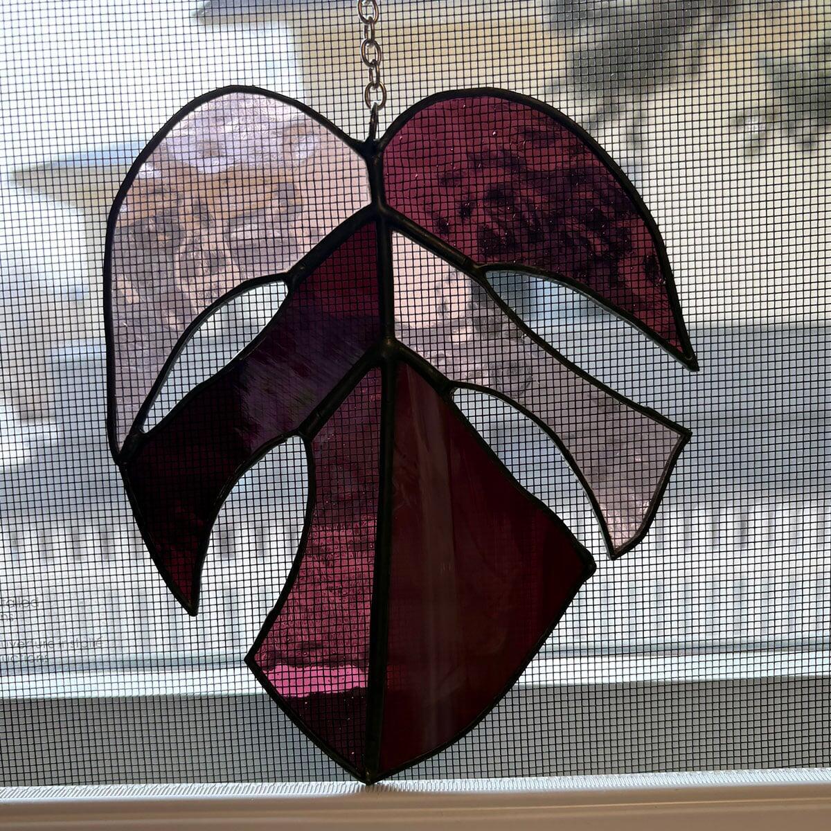 Monstera suncatcher beginner workshop Pane in the Glass Wyo Casper Wyoming