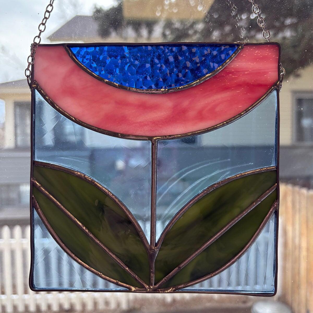 Square Flower Medium Piece  workshop Pane in the Glass Wyo Casper Wyoming