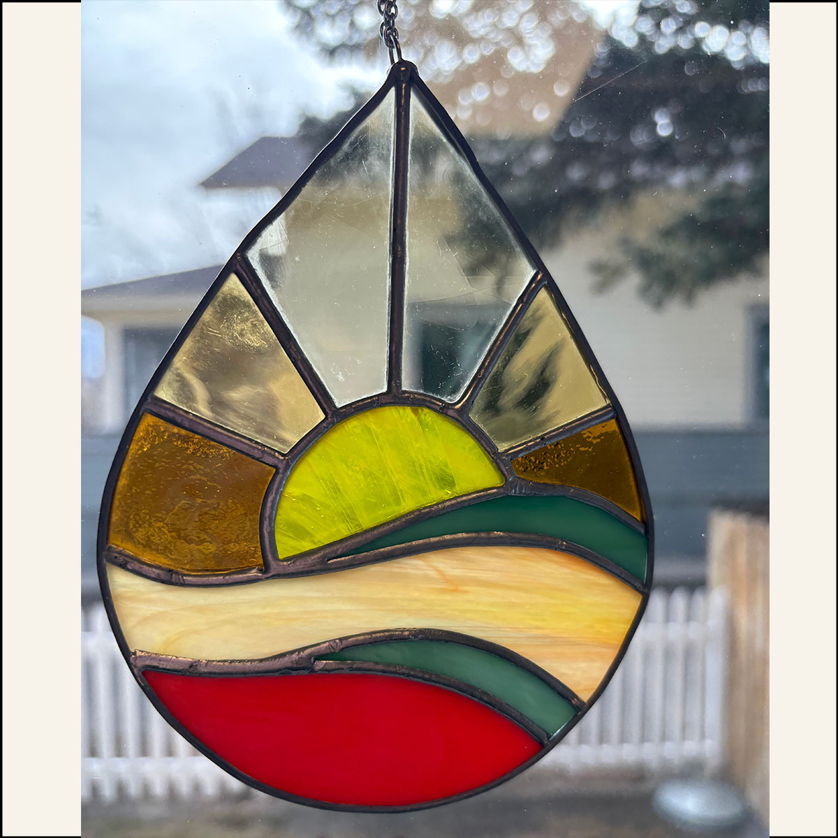 Sunrise Teardrop Medium Piece  workshop Pane in the Glass Wyo Casper Wyoming